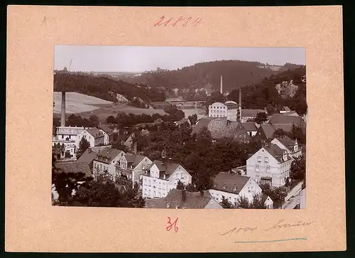Fotografie Brück & Sohn Meissen, Ansicht Mittweida i. Sa., Blick auf die Stadt mit Fabrik
