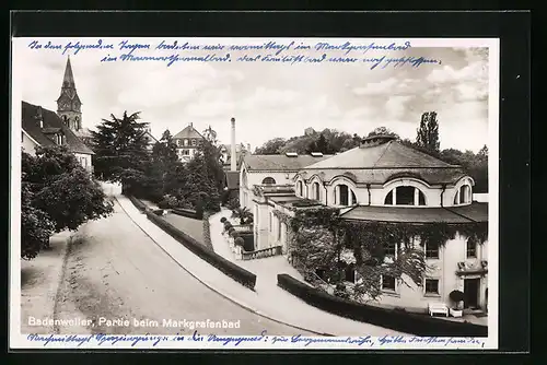 AK Badenweiler, Partie beim Markgrafenbad
