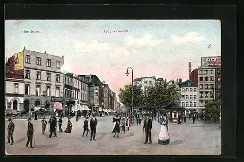AK Hamburg-Neustadt, Zeughausmarkt mit Geschäften