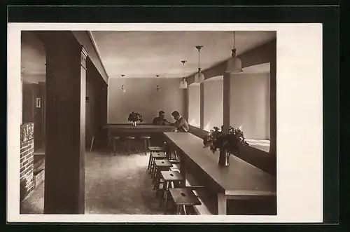 AK Hohnstein /Sächs. Schweiz, Jugendburg, Saal Feital, Innenansicht