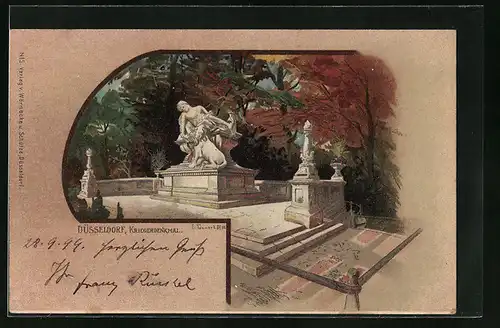 Künstler-AK Düsseldorf, Kriegerdenkmal