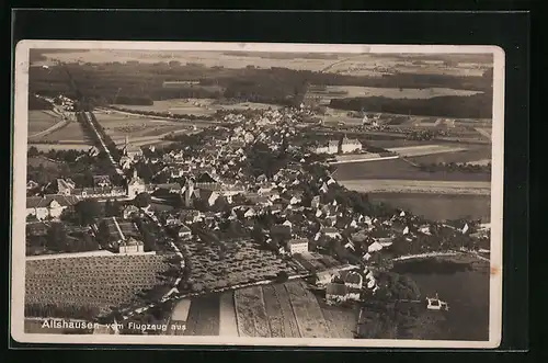 AK Altshausen, Teilansicht vom Flugzeug aus