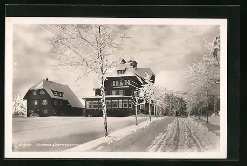 AK Kniebis, Kurhaus Alexanderschanze im Schnee