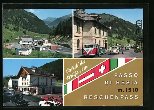 AK Reschenpass, Restaurant-Cafe und Geschäft, Zollamt, Teilansicht