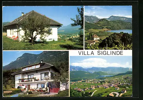 AK Kaltern an der Weinstrasse-St. Anton, Villa Siglinde, Malga 3, Seitenansicht, Ortspartie