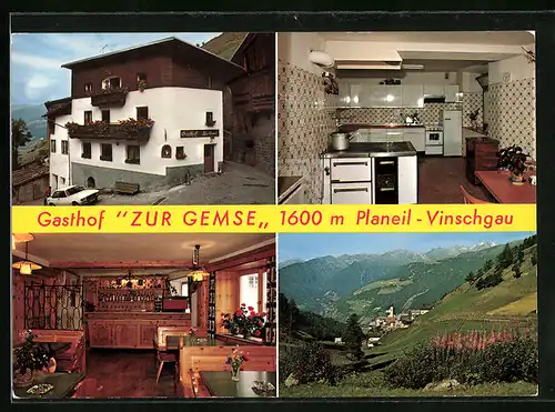 AK Planeil /Vinschgau, Gasthof Zur Gemse, Innenansichten