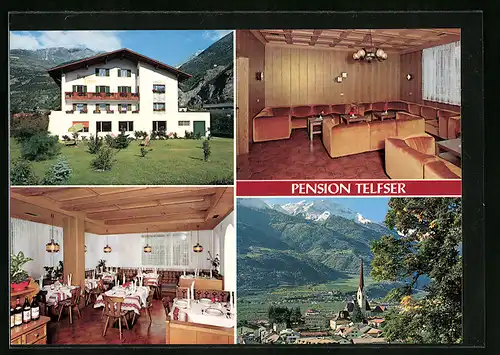 AK Schlanders /BZ, Pension Telfser, Nationalstrasse 24, Innenansichten