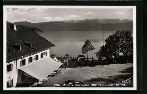 AK Urfeld a. Walchensee, Hotel Post und Jäger am See