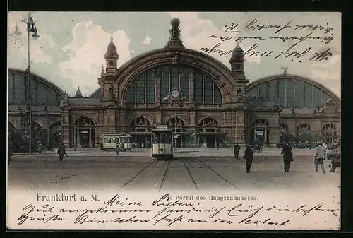 AK Frankfurt a. M., Portal des Hauptbahnhofs