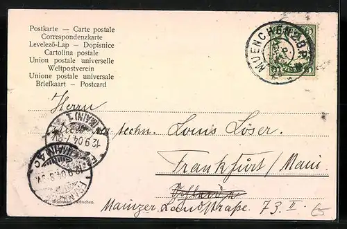 AK München, Odeonsplatz und Ludwigstrasse