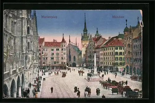AK München, Marienplatz