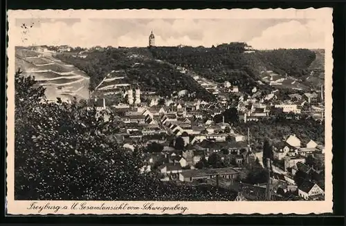 AK Freyburg a. U., Gesamtansicht vom Schweigenberg