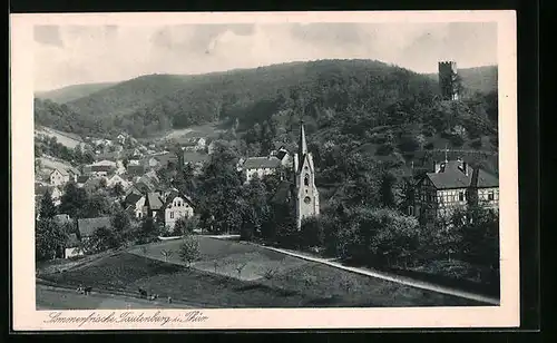 AK Tautenburg i. Thür., Ortsansicht mit Kirche