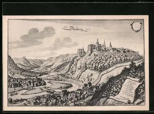 AK Dornburg, Ortsansicht während des 30jährigen Krieges