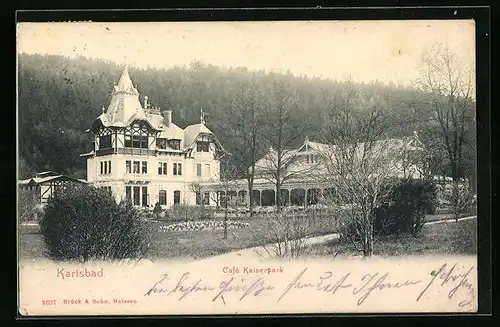 AK Karlsbad, Café Kaiserpark