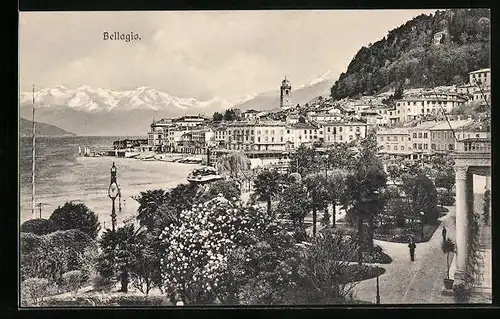 AK Bellagio, Ortsansicht mit Lago di Como