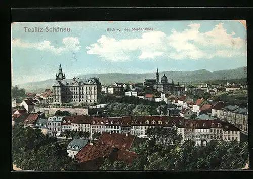 AK Teplitz-Schönau, Blick von der Stephanshöhe