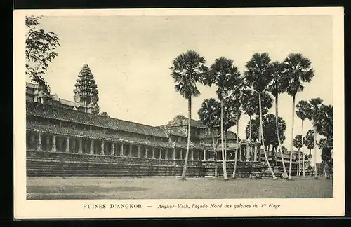 AK Angkor-Vath, Ruines d`Angkor, Facade Nord des galeries du 1er étage
