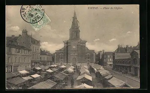 AK Yvetot, Place de l`Eglise