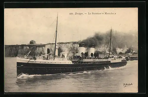 AK Dieppe, Le Steamer Manche