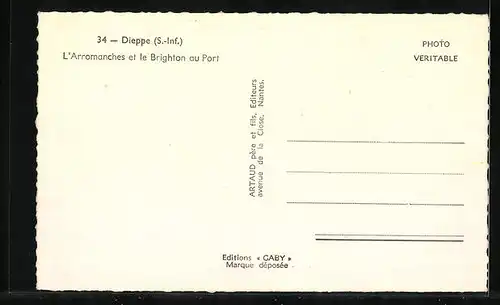 AK Dieppe, L`Arromanches et le Brighton au Port