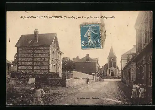 AK Manneville-la-Goupil, Vue prise route d`Angerville