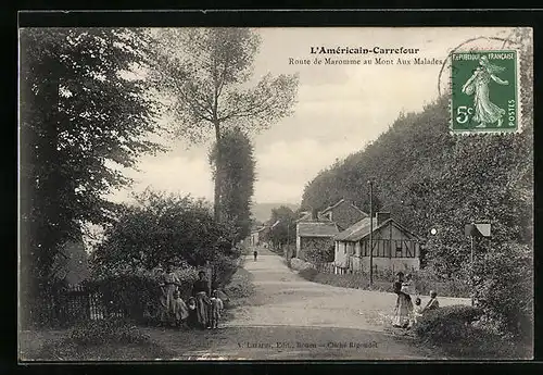 AK Maromme, Route de Maromme au Mont aux Malades, L`Américain-Carrefour