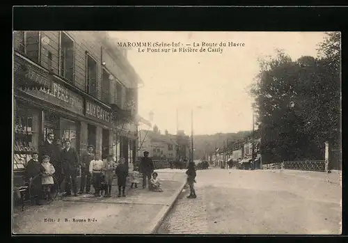 AK Maromme, La Route du Havre, Le Pont sur la Rivière de Cailly