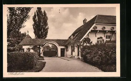 AK München-Nymphenburg, Institut St. Maria der Englischen Fräulein, Höhere Mädchenschule, Schulpforte