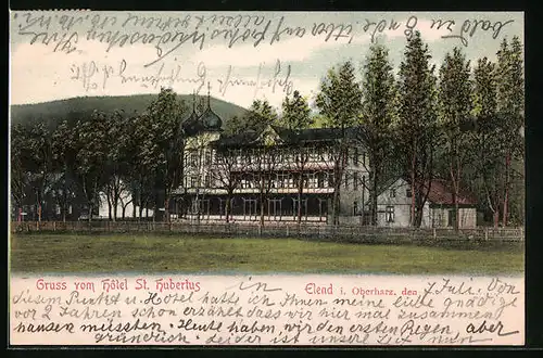 AK Elend / Harz, Hotel St. Hubertus