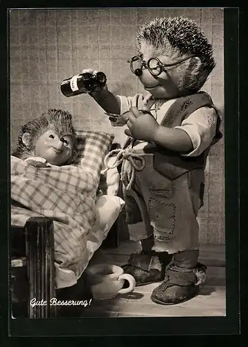 AK Mecki verabreicht seinem kranken Sohn die Medizin, Gute Besserung!