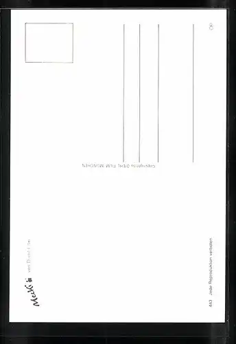 AK Mecki fährt mit der Schubkarre im Karten, Alle lieben Wünsche...