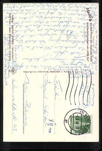 AK Mecki blickt ratlos auf Papier und Tinte