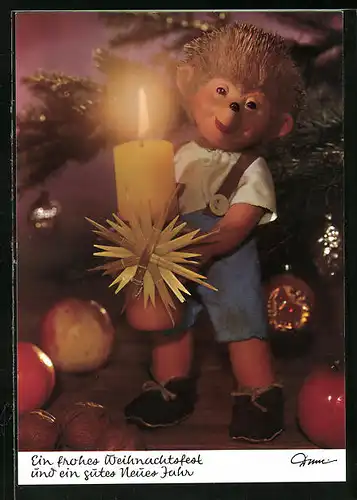 AK Meckis Sohn hält eine Kerze in der Hand, Ein frohes Weihnachtsfest