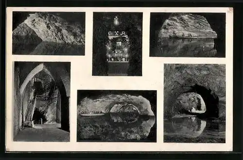 AK Hinterbrühl, Seegrotte, Ansichten der Höhle