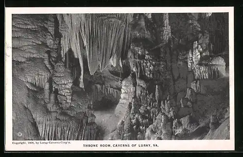 AK Luray, Va., Throne Room, Caverns of Luray, Höhle