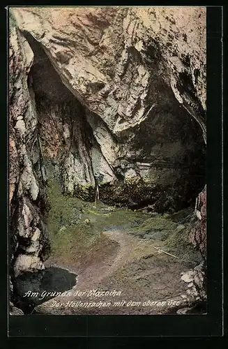 AK Macocha, Höllenrachen mit dem oberen See, Höhle