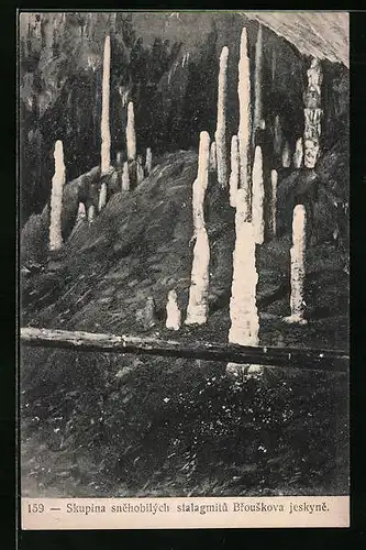 AK Sloup, Skupina snehobilých stalagmitú Brouskova jeskyne, Höhle