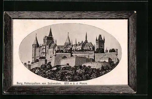 AK Hohenzollern, Burg Hohenzollern von Südwesten