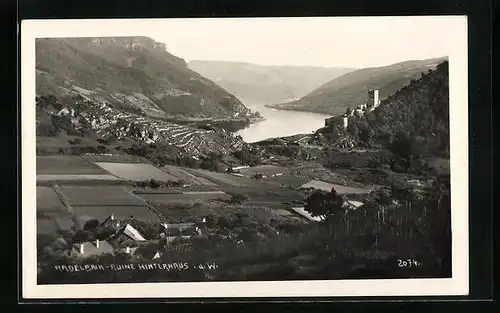 AK Radelbach, Ortsansicht mit Ruine Hinterhaus i. d. W.