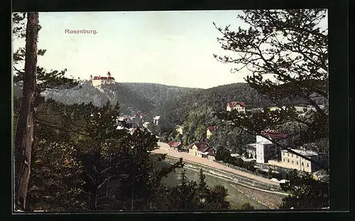 AK Rosenburg, Ortsansicht aus der Vogelschau