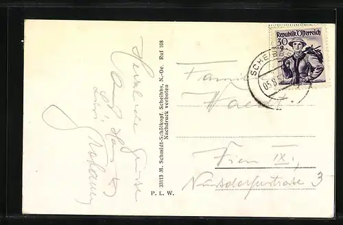 AK Scheibbs, Ortsansicht gegen Oetscher