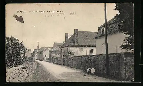 AK Poncey, Grande-Rue, coté Jambles