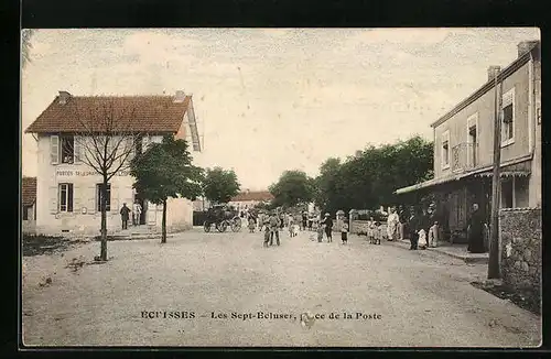 AK Ecuisses, Les Sept-Ecluses, Place de la Poste