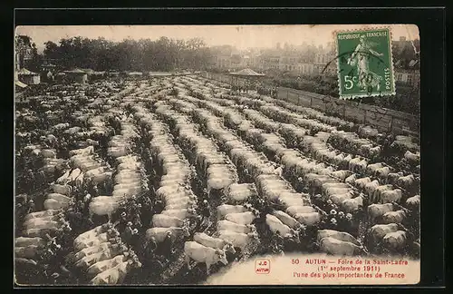 AK Autun, Foire de la Saint-Ladre (1er septembre)