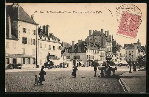 AK Chalon-sur-Saone, Place de l`Hotel de Ville