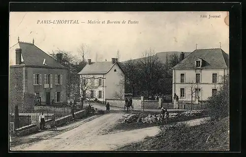 AK Paris-l`Hopital, Mairie et Bureau de Postes