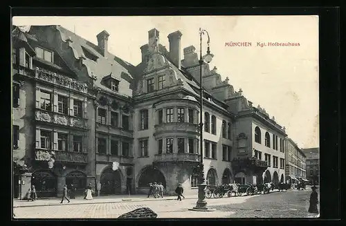 AK München, Aussenansicht vom Münchner Hofbräuhaus