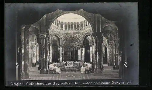 AK Parsival I. und III. Akt, original Aufnahme der Bayreuther Bühnenfestspielhaus-Dekoration