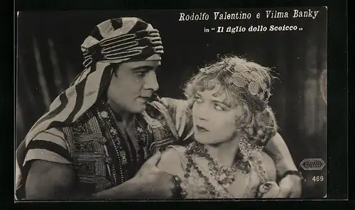 AK Schauspielerin Vilma Banky & Schauspieler Rodolfo Valentino in Il figlio dello Sceicco